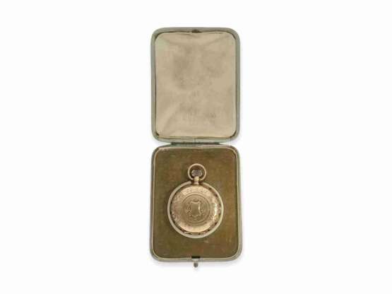 Taschenuhr: ausgesprochen schöne, massiv goldene Jugendstil-Savonnette mit sog. "Scalloped Case", American Waltham No.6096031, ca.1893, mit Originalbox - photo 9