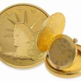 Taschenuhr: seltene Münzuhr in 18K Gold, Marke Benrus, 50er-Jahre - Foto 1