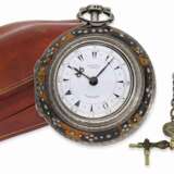 Taschenuhr: osmanische Taschenuhr mit 4 Gehäusen, musealer Zustand mit Kette, Schlüssel und Schatulle, Ralph Gout London No.35108, ca.1800-1850 - Foto 1