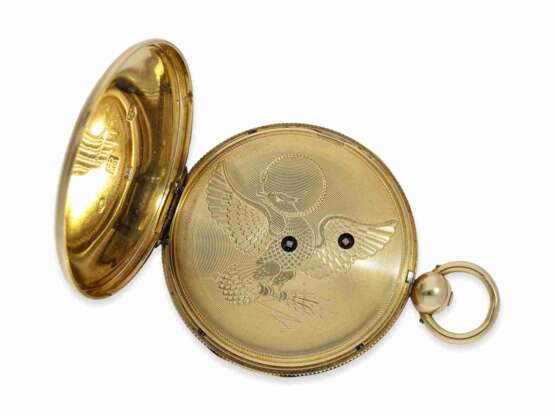 Taschenuhr: große, technisch interessante goldene Taschenuhr mit früher Massey-Hemmung, Litherland Davies Co., Liverpool, No.11945, HM1826 - photo 3