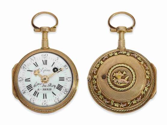 Taschenuhr: exquisite, sehr seltene Louis XV Damenuhr, königlicher Uhrmacher L'Epine, ca.1780 - фото 1