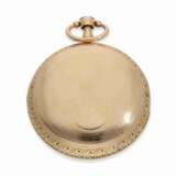 Taschenuhr: hochfeine, große und schwere Zylinderuhr mit Weckwerk, Schlagwerk und massiver Goldkette, signiert Piaget, ca.1850 - Foto 4