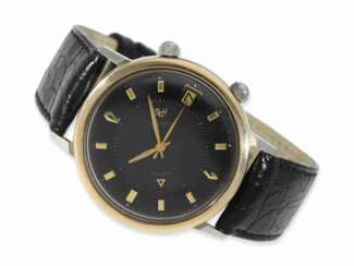 Armbanduhr: rare, große und äußerst attraktive LeCoultre "MEMOVOX" HPG (High Precision Guaranty), gefertigt für den US-Markt um 1970, Stahl/Gold