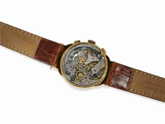 Armbanduhr: großer, äußerst ungewöhnlicher 18K Chronograph mit speziellen Bandanstößen, "Super Royal", ca.1940 - photo 2