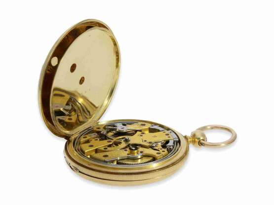 Taschenuhr: exquisite, historisch interessante Gold/Emaille-Savonnette mit Repetition, Blondel & Melly à Genève No. 18247, ca.1840 - photo 6