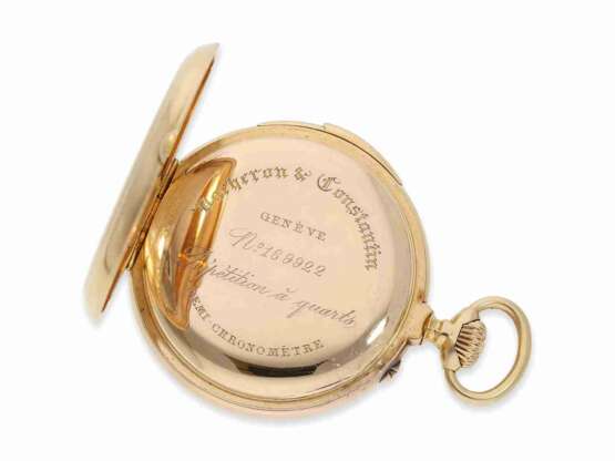 Taschenuhr: rotgoldene Präzisionstaschenuhr, Ankerchronometer mit Repetition, Vacheron & Constantin No.169922, ca.1900 - фото 4