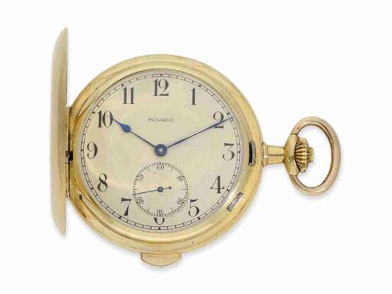 Taschenuhr: gut erhaltene, seltene Taschenuhr mit Minutenrepetition, Movado um 1920 - Foto 1
