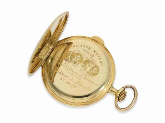 Taschenuhr: gut erhaltene, seltene Taschenuhr mit Minutenrepetition, Movado um 1920 - Foto 3