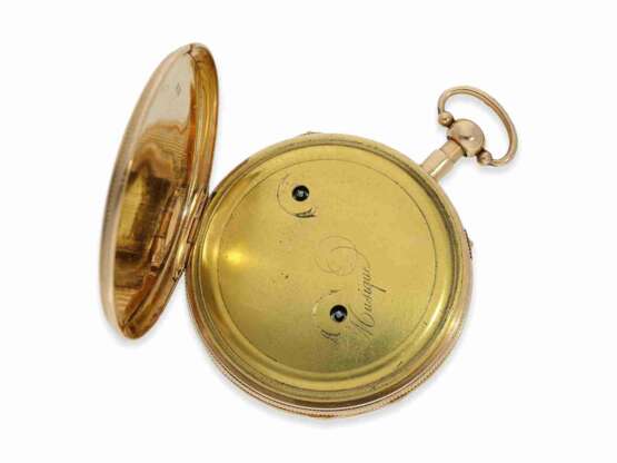 Taschenuhr: außergewöhnlich große Taschenuhr mit Musikspielwerk und Repetition, besondere Werksqualität, zugeschrieben Piguet et Meylan No.945, ca.1820 - photo 3