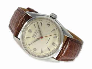 Armbanduhr: frühe Rolex Herrenuhr mit Zentralsekunde, Automatikchronometer in Stahl, Ref.6084 von 1953