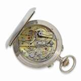 Taschenuhr: Rarität, Breguet Taschenchronometer mit Schleppzeigerchronograph und Zähler, No. 2478, mit Originalbox, Paris ca.1915 - Foto 3