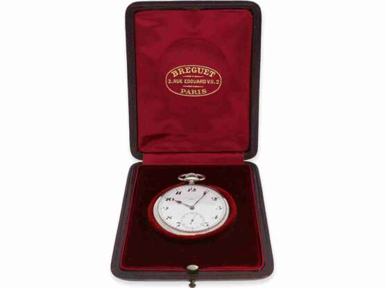 Taschenuhr: hochfeines Breguet Taschenchronometer mit Originalbox, ca.1925 - Foto 2