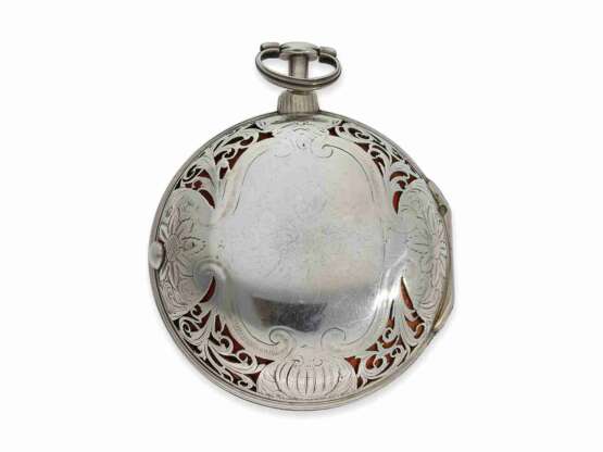 Taschenuhr: interessantes Konvolut aus einer Doppelgehäuse-Spindeluhr mit Schlagwerk und einer Äquinoktial-Ringsonnenuhr, ca. 1730-1750 - photo 2