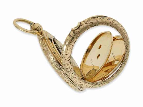 Taschenuhr: seltene englische Taschenuhr mit Cabriolet-Gehäuse, Savonnette/Lepine, T.F.Cooper No.26507 London, ca.1870 - фото 4