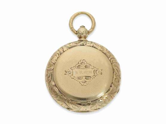 Taschenuhr: seltene englische Taschenuhr mit Cabriolet-Gehäuse, Savonnette/Lepine, T.F.Cooper No.26507 London, ca.1870 - Foto 6
