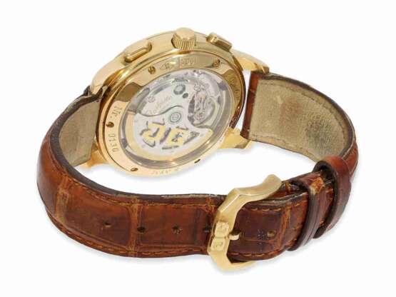 Armbanduhr: hochwertiger goldener Chronograph "Glashütte Original Senator" Ref. 39-31-05-02-04, mit Box und Papieren von 1999 - Foto 2
