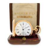 Taschenuhr: frühes Patek Philippe Ankerchronometer mit Chronograph, geliefert an PP Kommissionär Maurer in Barcelona, No.66430, ca.1887, mit Originalbox und Stammbuchauszug - Foto 4