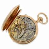 Taschenuhr: frühes Patek Philippe Ankerchronometer mit Chronograph, geliefert an PP Kommissionär Maurer in Barcelona, No.66430, ca.1887, mit Originalbox und Stammbuchauszug - photo 6