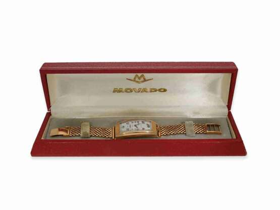 Armbanduhr: Rarität, Movado Chronometre Polyplan in "Pink-Gold" Ref.4009 mit Originalzertifikat und Box, ca.1912 - Foto 7