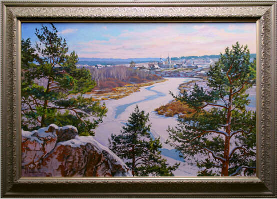 Painting “Frost and pine”, Canvas, Oil paint, Realist, Landscape painting, Russia, 2016 - photo 2