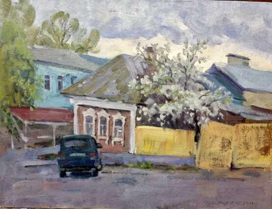 Painting “Old courtyard in Kolomna”, Сухинин Фёдор Афанасьевич, Cardboard, Oil, 20th Century Realism, Landscape painting, Russia, 2016 - photo 1