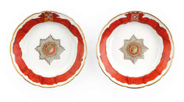 A Porcelain Soup Plate from the Imperial Order of St Alexander Nevsky Service