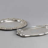 Teller mit Floraldekor und ovale Schale, Silber - photo 2