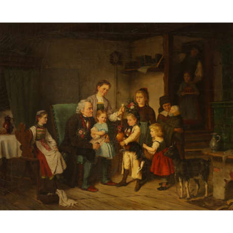 Maler der Münchner Schule 19. Jahrhundert, "GROßVATERS GEBURTSTAG", - фото 1