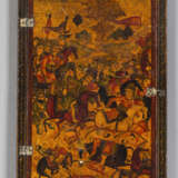 Spiegel in Etui mit feiner Lackmalerei eines Herrschers mit seinem Gefolge und Palastszenen - фото 1
