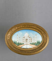 Miniaturmalerei des Taj Mahals auf Elfenbein