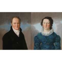 HERING (deutscher Portraitist des 19. Jahrhundert), Paar Portraits "Karl Ferdinand Bürger" & "Rosina Johanna Bürger",