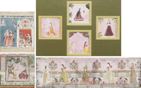 Sieben Miniaturen mit Darstellungen von figuralen Szenen, u.a. von Tänzerinnen - фото 1