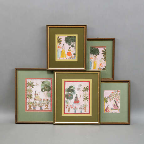 Sieben Miniaturen mit Darstellungen von figuralen Szenen, u.a. von Tänzerinnen - фото 14