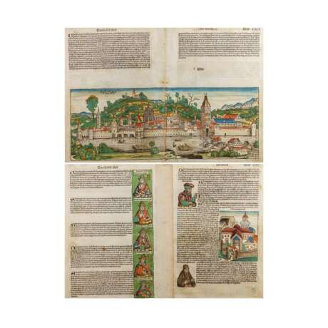 Ulm' colorierter Buchholzstich aus SCHEDELSCHER WELTCHRONIK, 16./17. Jahrhundert - фото 1
