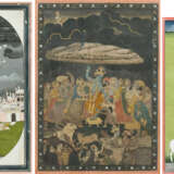 Zwei Miniaturmalereien mit verschiedenen Episoden aus dem Leben Krishnas, u.a. Krishna als Kuhhirte - Foto 2
