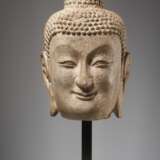 LARGE HEAD OF A SMILING BUDDHA - photo 1