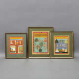 Drei Miniaturmalereien mit Darstellungen aus dem Leben Krishna, u.a. bei einem Ballspiel mit Hirtenjungen. - фото 2