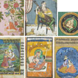 Fünf Miniaturmalereien und eine Spielkarte, u.a. mit Szenen aus dem Leben Krishna - фото 1