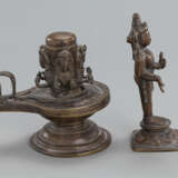 Figur des Shiva und Lingam mit Yoni aus Bronze - photo 2