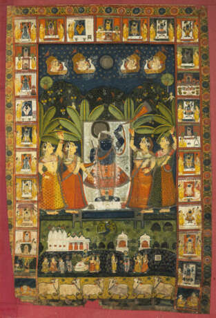 Picchvai mit Darstellung von Krishna und Gopis - Foto 3