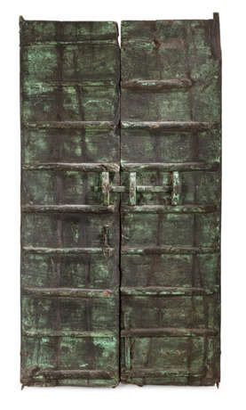 Feine Doppeltür mit polychromer Malerei von erotischen Szenen in viereckigen in Kartuschen mit Ölfarbe auf Holz - Foto 3