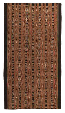 Frauenrock (bidang) aus Baumwolle mit Mustern in Streifen. Borneo - Foto 1