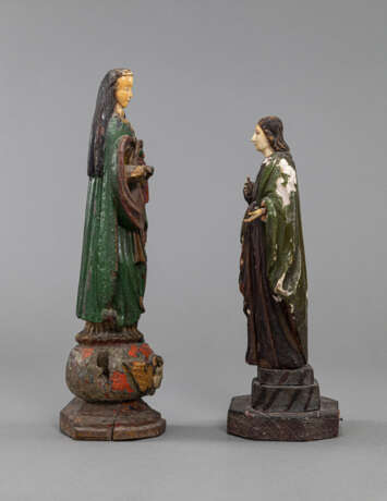 Zwei Holz-Skulpturen christlicher Figuren - photo 2