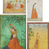 Vier Miniaturmalereien, u.a. aus Yusuf und Zuleika, und drei Darstellung junger Frauen. - photo 1