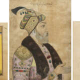 Drei Miniaturmalereien in Gouache und Graphit, u.a. die Darstellungen von Moghul-Prinzen und die Darstellung eines Jagd-Falken - Foto 1