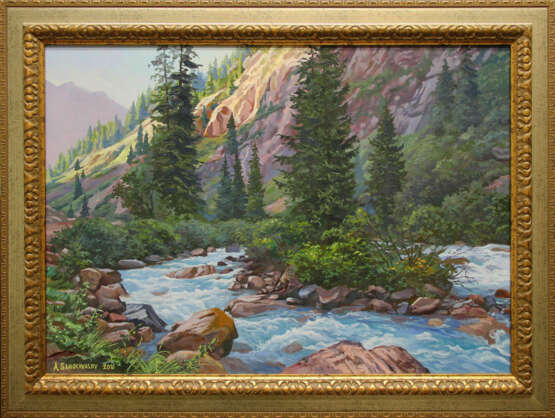 "Семёновское ущелье" Canvas Oil paint Realism Landscape painting Russia 2010 - photo 2