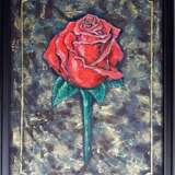 Картина «Одинокая роза», Акриловые краки, Смешанная техника, Абстрактный экспрессионизм, готический, Россия, 2021 г. - фото 1