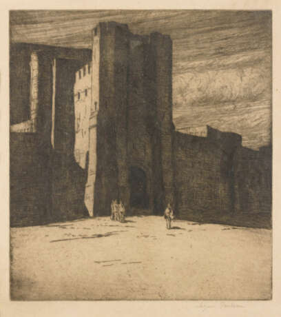 PAULSEN, Ingwer (1883 Ellerbeck - 1943 Halebüll). "Altes Castell am Arno bei Pisa".| Nachtrag im Text - Foto 1
