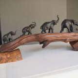Elefanten-Prozession über einen großen Stamm aus Wurzelholz - фото 9