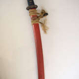 Wakizashi in Saya mit roter Lackfassung - Foto 2